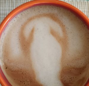 Steinpilz im Latte-Kaffee; Foto Thomas 29.9.24